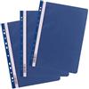 D.RECT Cartelline con Fastener A4 PP, 25 Pezzi, con Foratura Universale, Copertina Trasparente e Striscia Scrivibile, Raccoglitore in Plastica per Documenti, Blu Scuro