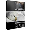 MARRUTT PRO PHOTO Carta Fotografica Satinata Perlata per Stampa A Getto d'Inchiostro - A4 50 fogli