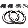 Streetparts24 Set di pneumatici con interno bianco 2 1/4 x 16 pollici (2,25-16) - Pneumatici incl. tubo & nastro per cerchione - adatto per Zündapp, Hercules Prima M, Peugeot 103, Piaggio Vespa Bravo