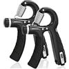 U-VKK Hand Grip, U-VKK Nero 5-60 kg confezione da 2 Allenamento Avambraccio, Avambracci Attrezzi con funzione di conteggio, Hand Trainer Gripper Resistenza Regolabile per Allenamento Della Forza
