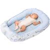 Medi Partners Riduttore Lettino Neonato - 100x60x15 Nido Antisoffoco Neonati Bozzolo Culla per Bebè Cuscino 100% Cotone Minky (Cervo e Riccio con Minky celeste)