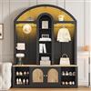 SUKY Armadio multifunzionale, ingresso con scarpiera, ripiani e ganci. Armadio guardaroba dal design moderno e pratico spazio, 150 x 40 x 195 cm (nero)