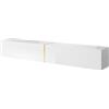 Selsey Mobile TV Mobile Porta TV 200 cm Sospeso Per Soggiorno Camera Da Letto Bianco Con Inserto Dorato Bisira