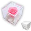 Premium-rose.com Cubo Rosa Rosa Vera Stabilizzata e Profumata da 5 cm con Marmo di Carrara | Rose stabilizzate Vere, Idea Regalo bomboniera Ragazza, Bambina, Amica,Regalo bomboniere | Fatto in Italia (Rosa 1055)