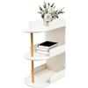 Duoruameng Tavolino sottile a 3 livelli, comodino moderno, piccolo supporto per camera da letto, soggiorno, ufficio, 48 x 30 x 72 cm, bianco
