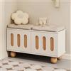 JDPYURV Panca Contenitore Moderna in Legno, Scarpiera Ingresso, Doppio Livello con Sportelli A Pressione, Panca Fine Letto con Cuscini, Gambe Alte per Pulizia Semplice(A,80*34*42cm/31.4*13.3*16.5in)
