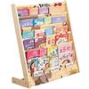 HEYOUTH Scaffale Libri Montessori per Bambini in Legno, 75x30x79 cm con 6 Tasche di Tessuto, Libreria Aperta per Conservare ed Esporre Libri e Giocattoli (Animal style)