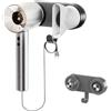 MYLERCT Porta Phon da Parete, Magnetico Porta Phon da Muro, Ventosa a Parete Porta Asciugacapelli, con Gancio, Grigio Canna di Fucile, per Fisso con Anello Magnetico Asciugacapelli