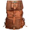 Fatto a mano Handmade Brown Borsa Zaino Uomo In Vera Pelle 20 in Laptop Diaper Drucksack