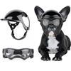 BillionChains - Casco per cani e cani di piccola taglia, occhiali per cani e animali domestici, casco da moto con fori per le orecchie, cinghie regolabili, casco di sicurezza da equitazione