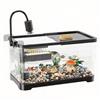 JYBBST Turtle Fish Tank Con Piattaforma Per Crogiolarsi, Acquario Per Tartarughe Giovani, Comodo Drenaggio Inferiore Per Tartarughe Giovani, Gamberi Di Fiume, Granchi, Anfibi E Rettili(L)