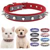 WeimoMonkey Collare per gatti rosso XS con borchie piccole rivetti per cani borchiati cucciolo ragazza ragazzo piccolo gatto gattino collari regolabili riflettente per xsmall razza maschio Spiky Stud collare