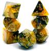 Yuyao Holy Paladin - Polyset Dice | Polydice | Yellow Black Pearlescent Marble and Gold | Dice Set of 7 Pieces| D&D and RPGs | Plastic Dice Set | Polyhedral Dice Set | DnD / D&D / Dungeons and Dragons