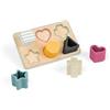 Bigjigs Toys FSC Shape Matching Board - 6pc Shape Sorter, Silicone & Wooden Toys, Wooden Baby Toy, Shape Sorter for 1 Year Old, Sustainably Made