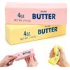 Hlayshing 2 Pezzi Butter Squishy,Bastoncino Burro Morbido in PU a Lenta Crescita Giocattoli,Giocattolo da Spremere di Burro,Giocattolo Alimentare Spremere,Giocattoli Antistress per Bambini,Adulti Casa Scuola