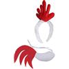 JNAWA Set di 2 costumi da gallina da gallo, divertente, con fascia per capelli e coda da pollo, per adulti e bambini, per cosplay e feste in maschera