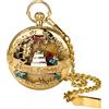 JewelryWe Orologio da tasca da Uomo Donna, Fiori e Farfalle,Albero della Vita,Colore Bronzo, Collana Ciondolo Ctena Lunga