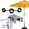 KOMEIYL Supporto per ombrellone da Balcone, Clip per Ombrelloni da Esterno,Morsetto da Giardino per Ombrelloni, Supporto per Ombrellone Morsetto Regolabile Adatto, Diametro Paralume 25 mm - 38 mm