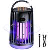 JINGTOPS Lampada Zanzariera Elettrica Trappola Zanzare,Dispositivo Elettrico Antizanzare Giardino Ricarica Solare,2 In 1lampada Antizanzar Ricaricabile,Zanzare Elettrico Da Interno Esterno Mosquito Killer