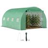 Outsunny Serra Outsunny di circa 4 x 3 x 2 m con 8 finestre, porta avvolgibile, pareti laterali avvolgibili, tunnel in pellicola resistente ai raggi UV, serra per pomodori a prova di inverno con ancoraggio al