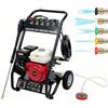 Etrhdfyts Idropulitrice a Scoppio 4 Tempi 7,5 CV Portatile 190 Bar Idropulitrice Professionale Portata 9L/min con 5 ugelli Pompa Autoadescante con 10M Tubo Pistola Idropulitrice ad Alta Pressione