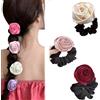 Shangxiu Rose Flower elastici per capelli elastici elastici per capelli in gomma elastici fasce per capelli sottili floreali fasce per capelli scrunchies per coda di cavallo accessori per donne ragazze