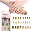Melissa Professional 24 Pezzi Unghie Finte Corte Sfumate, French Press on Nails, Unghie Finte Adesive per Salone Manicure, Nail Art Principiante