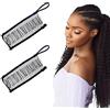 BLPRKOT 2 Pezzi Banana Clip, Clip Per Capelli A Banana Per Donna 30 Denti Con Doppio Pettine Estensibile Clip A Banana Pettini Decorativi Per Capelli Spessi Ricci Naturali Crespi Ondulati