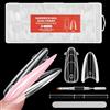 BBEUU 256 Pezzi Sandwich Dual Form, 16 Misure, Con Pennello 2-In-1 Per Unghie e Lima, Per Polygel, Builder Gel e Acrygel, Salone e Fai Da Te, Per Principianti(Quadrata)