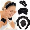 TOEECY Cerchietto Capelli Donna Mollette Polsini Fascia Skincare Fasce del Sudore Spugna Morbida Terry Panno Trucco Antiscivolo Adatto per Lavaggio Viso Doccia Terme Massaggi Rimozione Yoga Spa