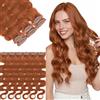 SEGOHAIR Extension con clip in capelli veri, 6 pezzi, per donne e donne, colore rosso scuro, 33,35 cm, 36 g