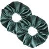 Specora - Classic Velvet Scrunchie verde petrolio - Confezione da 2 - 14 cm - Morbido, voluminoso e delicato sui capelli - Elastico per capelli da donna