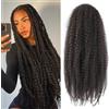 XIIMENALU Marley Twist Trecce per capelli afro ricci cubani, Marley Twists, trecce all'uncinetto, twist sintetiche senegalesi, extension per capelli all'uncinetto per donne (4#, 56cm/3 confezioni)
