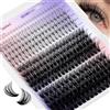 WENDY LASHES Ciglia Finte Kit con Ciuffetti, Set Completo per Estensione Ciglia con 60D+80D, Bottom Lashes e 7D Spike Fans, Misto 12-18mm, Ricciolo D, Naturali e Adatte a Tutte le Occasioni(60D+80D)