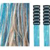 YEDPGUE Extension Capelli Colorati con Clip, 12 Pezzi Tinsel Capelli Blu 50cm, Glitter Scintillanti per Donne Ragazze Festival Feste e Cosplay