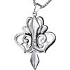 Sping Jewelry Collana Fleur De Lis con Ciondolo Grande in Argento/Acciaio Inossidabile Placcato in Oro