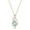 FANCIME Collana con ciondolo a doppio intreccio infinito con pietra natale per donna in argento Sterling 925 placcato oro, ciondolo a goccia infinito con pietra natale, gioielli regalo per donne e