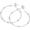 jewellerybox Orecchini a cerchio aperti in argento sterling da 30 mm con perle Bobble, Argento sterling