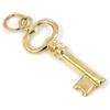 jewellerybox Ciondolo portachiavi chiave vintage rétro in oro giallo 9kt con chiusura a gancio gancetto clip moschettone