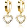 SLUYNZ 925 Argento Sterlina Delicato CZ Orecchini a Cerchio a Cuore per Donne Ragazze Adolescenti Orecchini a Goccia a Cuore Dolce Amore