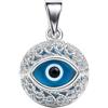 MYSTIC JEWELS - Ciondolo con ciondolo a forma di occhio turco, in argento Sterling 925 e cristallo, con sacchetto regalo, Talla única, Argento Sterling 925, Non pietra preziosa