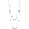 Dazylleco Collana lunga di perle da donna, in argento, a doppio filo, idea regalo per la festa della mamma, Perla, Non pietra preziosa