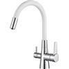 Shurity Flexi Rubinetto da cucina 3 vie (Cromo/Bianco)