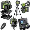 Pdgrid Livello Laser Cantiere Autolivellante 360° x 4, Lazer Livelli 4D 16 Linee Laser con treppiede, Autolivellante e Modalità Pulsata Esterna, 2 x Batteria, Livellamento Automatico, Supporto Rotante