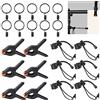 Rustark 22 clip elastiche per sfondo, clip per foto, kit assortito con clip per tende, anelli per fondale, grandi morsetti a molla per sfondo, clip per fotografia, video, studio fotografico, sfondo