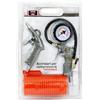 Generico Kit Accessori per Compressore - 2 Pistole Aria (Soffiaggio + Gonfiaggio con Manometro) + Tubo Spiralato 5 m - Universale, Compatibile con Compressori Aria