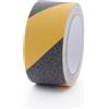 YMWALK Nastro antiscivolo, ad alta trazione, antiscivolo, 5 cm x 5 m, autoadesivo, antiscivolo, impermeabile, nastro abrasivo per scale, gradini, esterni e interni (nero/giallo)