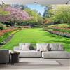 DLERFLOVR Carta da Parati 250x175cm Carta per Pareti Bellissimo Giardino Murale alla Prato Verde Decorazione da Muro Poster Gigante Design per Soggiorno Tv Sfondo Muro Camera