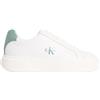 Calvin Klein Donna Sneakers con Suola Preformata Chunky Laceup in Pelle, Bianco (Bright White/Arctic), 38