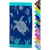 IlGruppone Telo Mare Asciugamano da Spiaggia Misura Grande 100x180 Cm Assorbente in Morbida Microfibra Leggero Stampe Moderne Sabbia Lettino Vacanze Piscina - Tartaruga